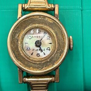 Sherco‎ 17 Jewels Vintage Mechanical Watch Gold Filled Speidel Band For Repair